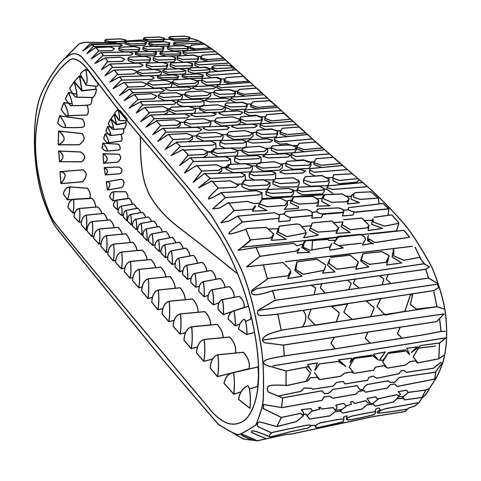 Terex PT80 Track - Multi-Bar Tread Pattern